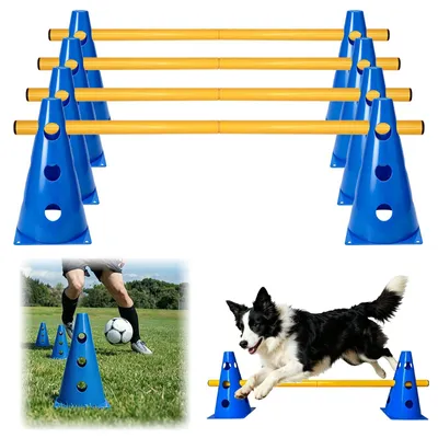 Hunde-Agility-Set, 8-teilig, für Training, blau