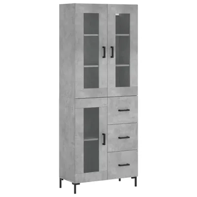Produktbild von Highboard Betongrau 69,5x34x180 cm Holzwerkstoff