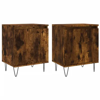 Produktbild von "SALE 2026"Nachttisch 2er Set, für Schlafzimmer - elegantes Design - Nachtkommode - Räuchereiche 40x30x50cm Holzwerkstoff - Nachttische & -schränke DEMöbel738192