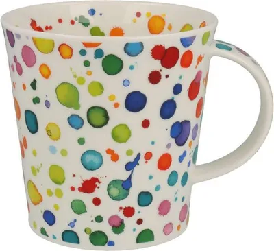 Produktbild von DUNOON Becher Cairngorm Splat 480 ml Fine Bone China Porzellan 11cm Punkte Tasse