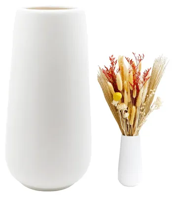 Image de Vase en céramique blanche 20 cm - Moderne pour fleurs et décoration