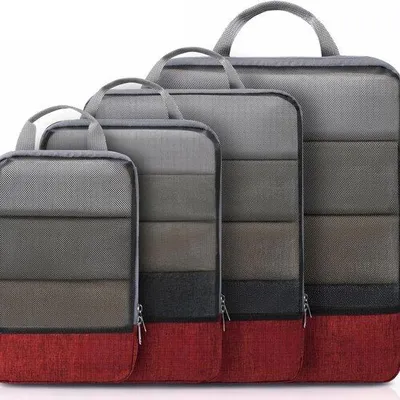 Produktbild von Famanu Kompressions-Packwürfel Set – 4-teilig, erweiterbarer Kofferorganizer