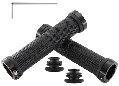 Immagine prodotto di Manopole per bicicletta universali da 22 mm, antiscivolo, in gomma, con sistema di bloccaggio in alluminio, adatte per mountain bike, scooter, ciclomotori e biciclette da città