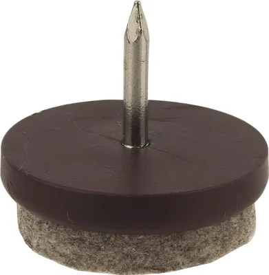 Produktbild von Nagelgleiter mit Filzauflage und Einschlagstift, rund, ø20, KS braun