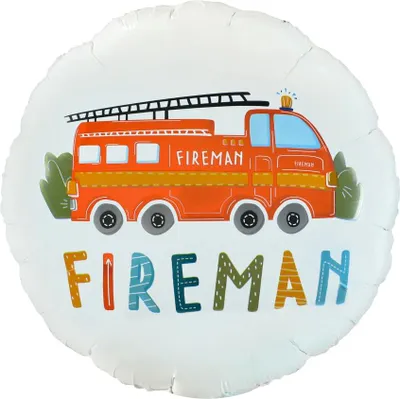 Image de 18 pouces Firefighter Foil Balloon - Améliorez votre fête avec un ballon en forme de pompier ! Parfait pour les anniversaires et toutes les occasions.
