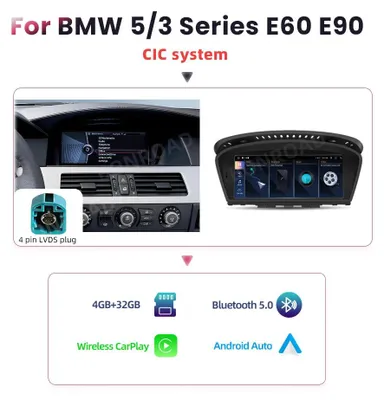 Obrázek produktu pro Bezdrátové multimediální zařízení Carplay – Navigační systém Android Auto – Dotyková obrazovka – Rádio s GPS a hlasovým ovládáním