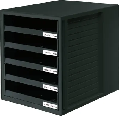 Image de HAN 1401-13 Boîte à tiroirs SCHRANK-SET - A4/C4, 5 tiroirs ouverts, noir