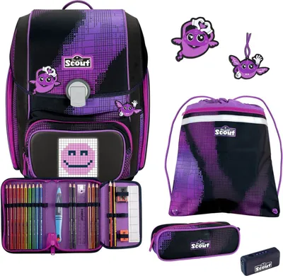 Obrázok produktu pre Súprava školských tašiek Scout Genius, 4-dielna súprava Movie Star Pink Pixel