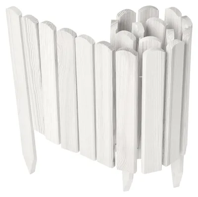Produktbild von Garronda Beeteinfassung Holz Rollzaun Gartenzaun imprägniert Flexibler Rollborder Rasenkante  Länge: 100 cm (Weiß, Höhe: 30 cm)