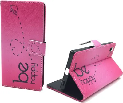 Produktbild von Handyhülle Tasche für Handy Sony Xperia Z5  Be Happy Pink