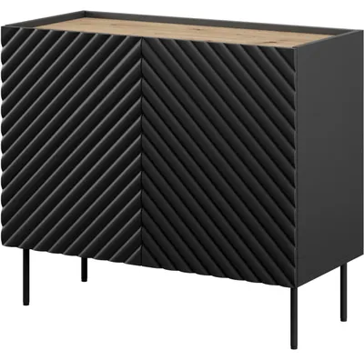 Productafbeelding van Komoda INDA 2D, zwart / artisan eikenhout