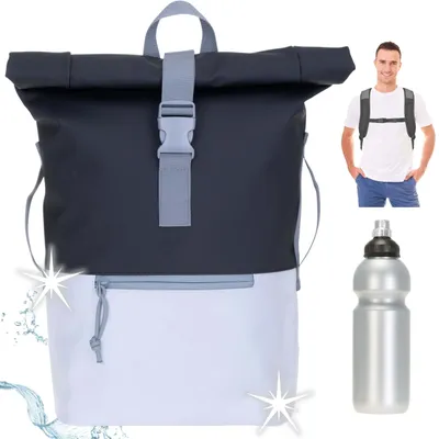 Produktbild von Rucksack Plane Time Bag Evo 24 L Kurierrucksack Roll-Top A4 Freizeitrucksack Laptoprucksack wetterfest Outdoor Elephant 12832 Schwarz Reflektor +f