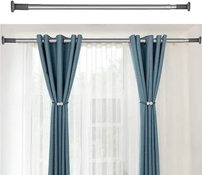 Obrázek produktu pro Stabilní sada záclonových tyčí, výsuvná, 378–430 cm, šedá