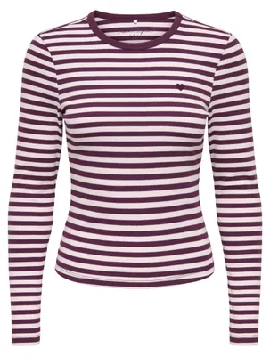Produktbild von Only ONLVAL L/S O-NECK STRIPE TOP JRS Fig/Pale l L