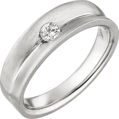 Produktbild von Gr. 60 Damen Ring 950 Platin matt 1 Diamant Brillant 0,13ct. Platinring