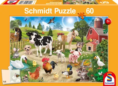 Image de Schmidt Spiele 56369 Puzzle animaux de la ferme - 60 pièces