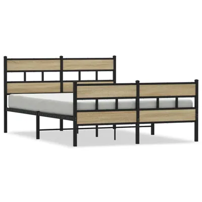 Produktbild von Metallbett ohne Matratze Sonoma-Eiche 140x190 cm