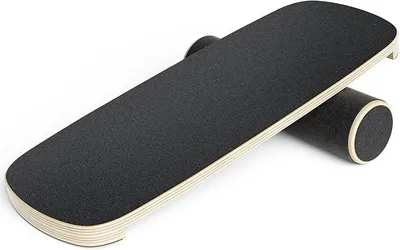 Imagen del producto de Tabla de equilibrio de madera para adultos, entrenador de equilibrio tipo "wobble board", tabla para ejercicios, tabla de equilibrio versátil y juego de rodillos