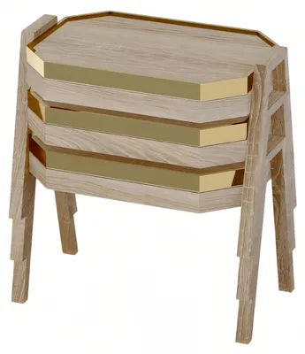 Immagine prodotto di Set di tavolini in legno in stile elegante marrone