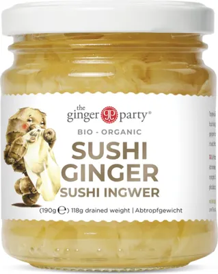 Immagine prodotto di INGWER FÜR SUSHI MARINIERTER, 190 g (118 g) - GINGER PEOPLE