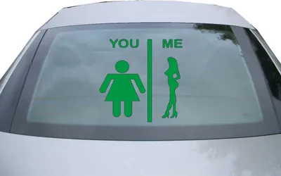 Produktbild von Indigos UG - Aufkleber Heckscheibe & Motorklappe DE6073 - grün - 600x600 mm - you me girl - Auto Scheiben Fenster Heckklappe Tuning Racing JDM - Die cut