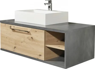 Produktbild von Bega BBK Nathan Waschbeckenunterschrank Artisan Eiche/Metera Beton Grau