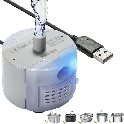 Immagine prodotto di Pompa di ricambio con LED per fontana per gatti, pompa in acciaio silenziosa per fontana per gatti (Pompa B)