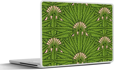 Produktbild von MuchoWow® Laptop Aufkleber Sticker Cover Palmenblatt - Muster - Dschungel - Tropisch 31x22.5 cm - Laptop-Deko