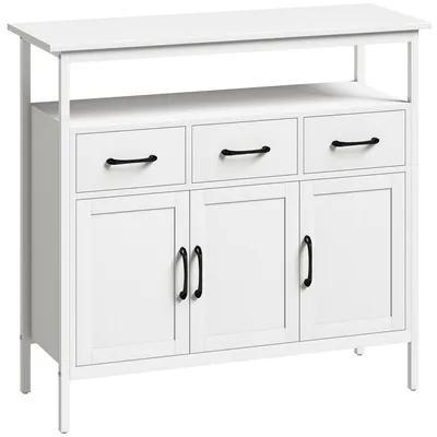 Immagine prodotto di Mobile contenitore con 3 cassetti e 3 ante - Mobile contenitore | Colore: Bianco | Dimensioni: 95x35x88 cm