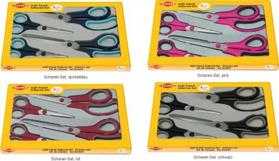 Produktbild von KLEIBER Scheren-Set 4-teilig Länge: 130/140/215/245 mm zufällige Farbe (1 Set)