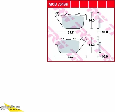Image de TRW Plaquette de frein Trw Sinter Mcb 754 Sh