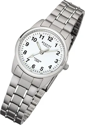 Produktbild von Regent Armbanduhr silber grau F-1085 Damen Analog-Titanuhr URF1085