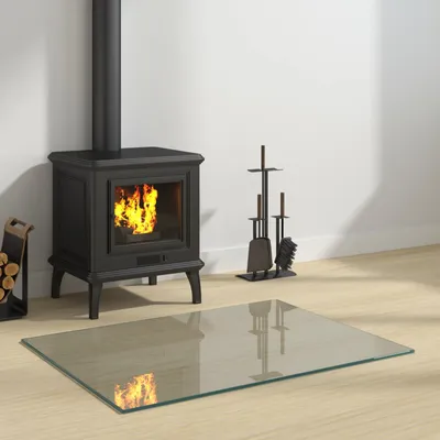 Produktbild von Möbel Feuerstelle Glasplatte Transparent 80 x 60 cm GlasFunkenschutzplatten - Funkenschutzplatten c6304