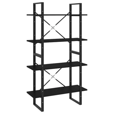 Produktbild von Bücherregal 4 Fächer Schwarz 80x30x140 cm Holzwerkstoff