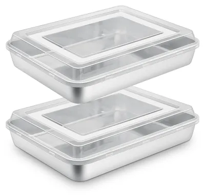 Backblech mit Deckel 31,6x24,5x5 cm, 2er Set, Edelstahl