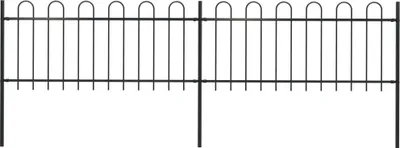 Produktbild von Gartenzaun mit Bügel-Design Stahl 3,4 x 0,8 m Schwarz
