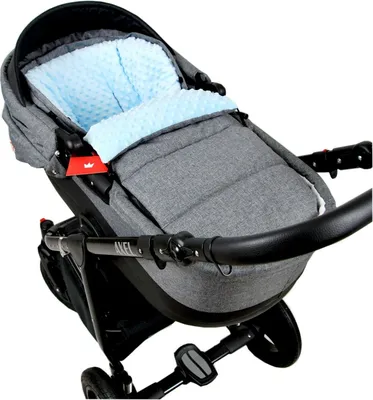 Produktbild von BABYLUX Fußsack 90cm MINKY Kinderwagen Buggy Babyschale Grau + Blau