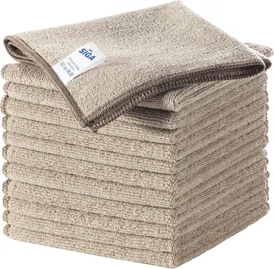 Produktbild von MR.SIGA Mikrofaser Reinigungstücher 12er Set, Weizen 32x32cm, streifenfrei