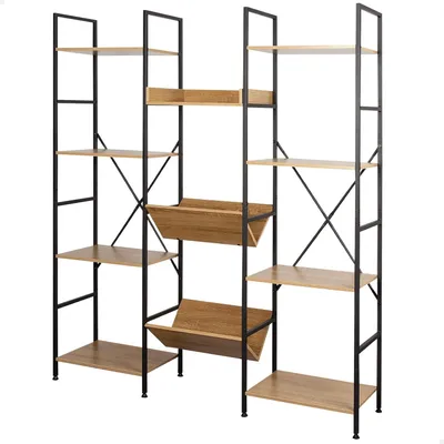 Opbergrek 11 Planken 125x27x150 cm Stahl Holz Industriedesign