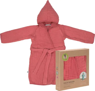 Produktbild von Lässig Kinder Bademantel Aus Mull Muslin Bathrobe 12 18 Monate Rosewood