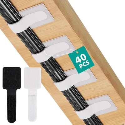 Produktbild von Kabelbinder Kabelhalter Kabelorganizer - Selbstklebend - Wiederverwendbar - 40 Stück - Geflochten