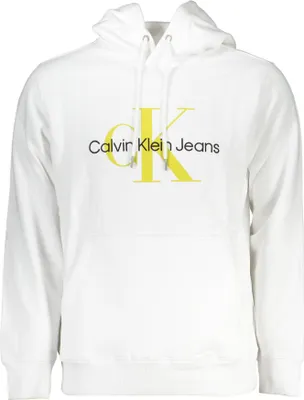 Produktbild von Herren-Sweatshirt: Weiß, Baumwolle, Stickerei & Kontrastdetails