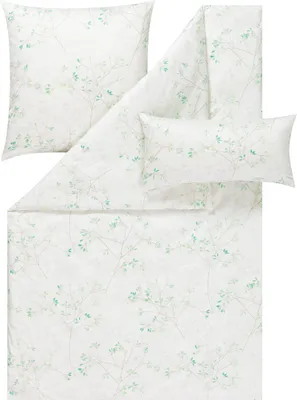 Produktbild von Estella Mako-Satin Bettwäsche 135x200 Svenja verde creme Zweige Blätter 7965-565