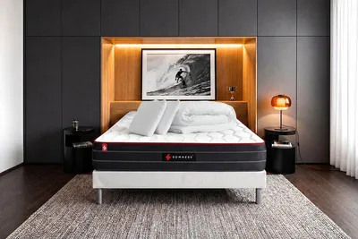 Produktbild von Komplettpaket Bett - Matratze 200x200 cm + Boxspringbett mit Lattenrost (im Set) + 2 Kopfkissen + Bettdecke - Boost