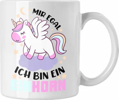 Produktbild von Trendation - Mir Egal Ich Bin Ein Einhorn Tasse (Weiß)