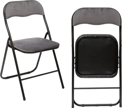 Produktbild von Kynast Klappstuhl mit Samtbezug 613-402036 grau