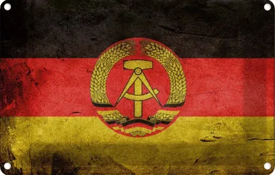 Produktbild von vianmo Blechschild 20x30 cm DDRE Fahne Flagge Wappen