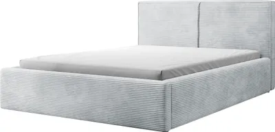 Image de Selsey lit double Farese - Lit avec cadre rembourré, housse velours côtelé 140 cm, gris clair