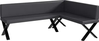 Produktbild von MEBLINI Eckbank für Esszimmer - Küchenbank - Essecke - Sitzecke Küche - TONI - X-Beine 142x196x87cm Rechts - Grau Kunstleder
