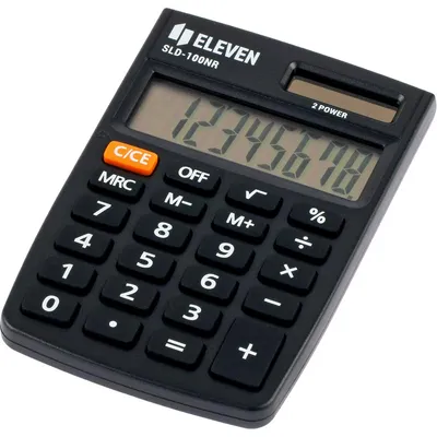 Image de Calculatrice Eleven SLD100NR, noir, poche, 8 positions